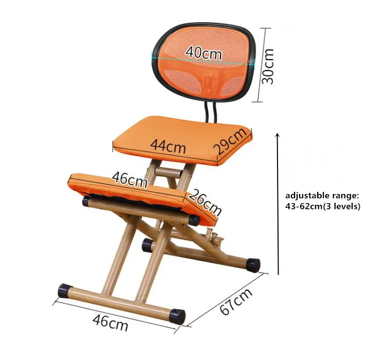 Adjustable Kneeling Chairs Ergonomic Kneel Chair Adjustable Stool for Home and Office Kneeling Computer Chair with Backrest
