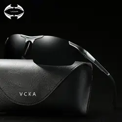 VCKA Алюминий магниевого сплава для мужчин поляризационные солнцезащитные очки для женщин вождения зеркало очки мужской модные
