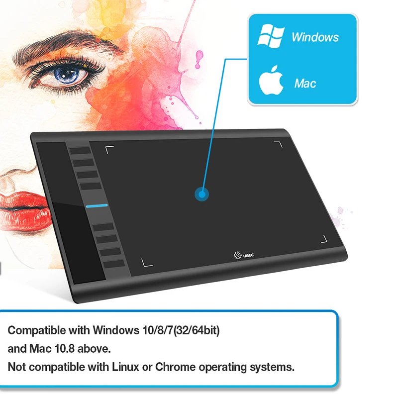 Ugee M708 цифровой планшет графический планшет "10x6" коврик для рисования 8192 уровень графический планшет с ручкой и перчаткой без аккумулятора