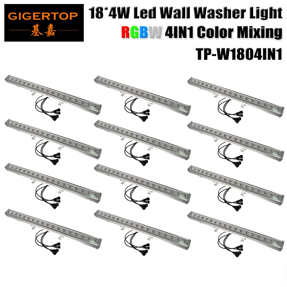 

Wholesales 12pcs/Lot 18*4W 4IN1 Led Bar Lights Long Led Flood Light Outdoor RGBW Led Washer Light DMX 512 LCD Control,90V-240V