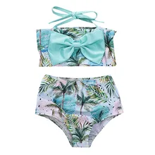 Одежда для купания для девочек, для детей ясельного возраста детские костюмы для плавания для детей для маленьких девочек с принтом пляжные бикини, купальный костюм, купальный комплект купальников летней детской одежды, D300314