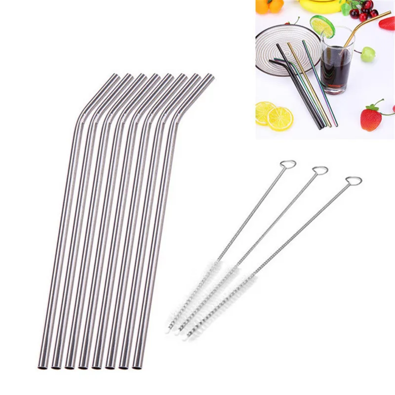 Stainless Steel Straw Drinking Metal Straight and Bent Reusable Straw
