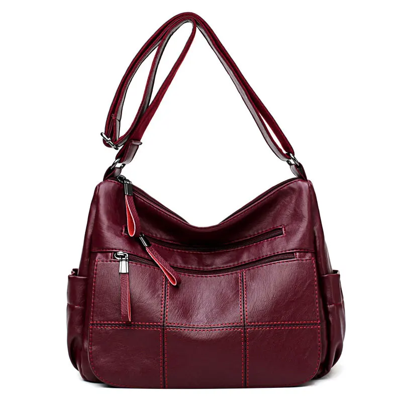 Дизайнерские роскошные женские сумки, женские сумки через плечо, женские сумки через плечо, кожаные сумки через плечо, сумки через плечо - Цвет: Red