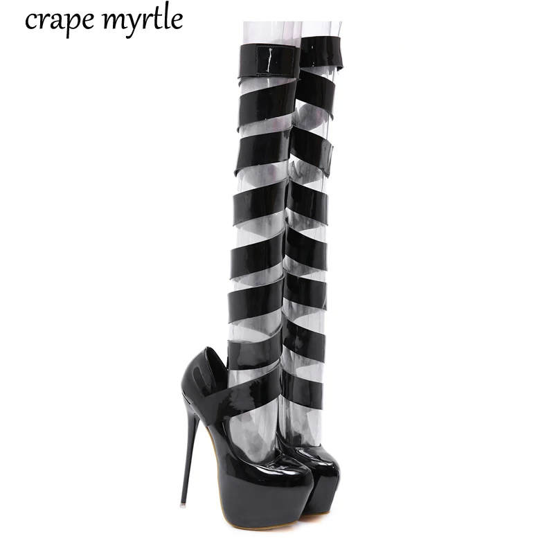 

ankle strap heels 16CM sexy High Heels shoes Pumps women heels Party Shoes for Women Platform Pumps ladies black heels YMA404