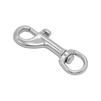 

10PCS/LOT 304 Stainless Steel L80MM Silver Trigger Bolt Snap Clip Hook With Swivel-Eye For Pet Chains