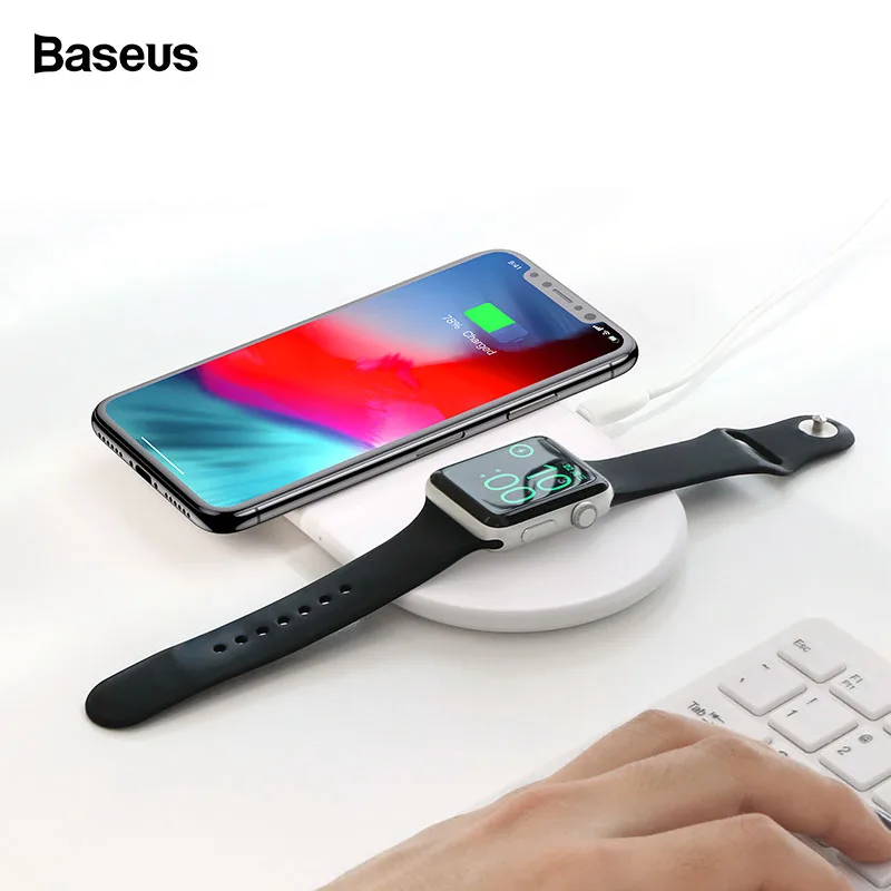 Baseus 10W 2in1 Qi Wireless Charger For iPhone XS Max XR X Samsung Fast Wireless Charging Pad For iWatch 3 2 Desktop Charger Baseus 10W 2in1 Qi Wireless Charger For iPhone XS Max XR X Samsung Fast Wireless Charging Pad For iWatch 3 2 Desktop Charger