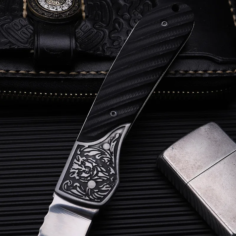 Stenzhorn 2017 New High Quality Outdoor Folding Knife Self-defense Wilderness Survival With Hardness Wild Fruit Black White Lion Stenzhorn 2017 New High Quality Outdoor Folding Knife Self-defense Wilderness Survival With Hardness Wild Fruit Black White Lion