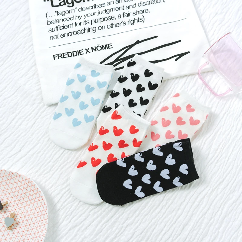 

Knitting Sweet Heart Women Socks Fashion Cotton Invisible Funny Slipper Socks 1 Pair Dropship Suppliers