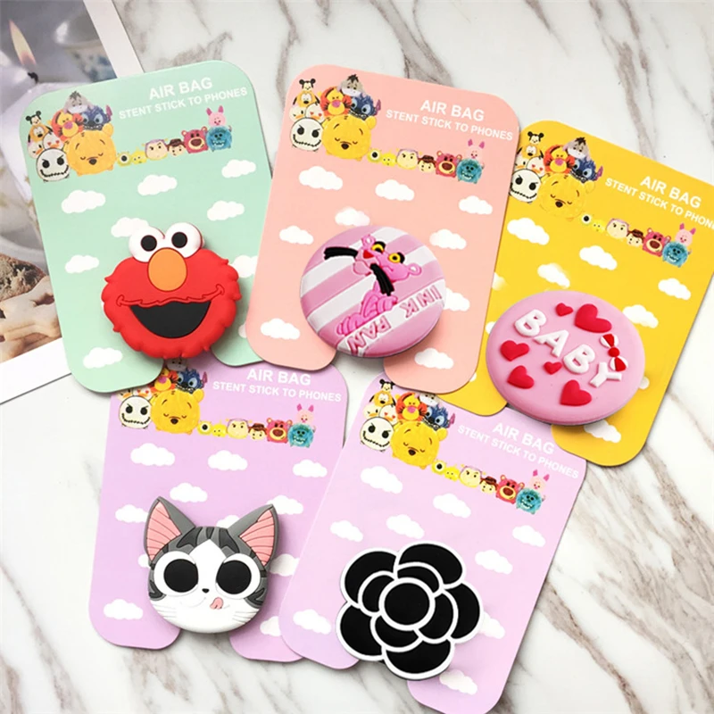 

Wholesale Socket Universal Mobile Phone Stretch Bracket Cartoon Air Bag Phone Expanding Phone Stand Finger Car Phone Holder