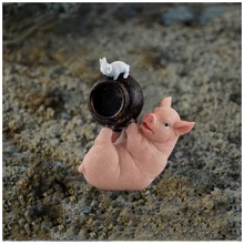 Новые милые животные Смолы миниатюрный Творческий свиней Ремесел Фигурка Teraryum Сказочный Сад Мини миниатюры украшения дома аксессуары