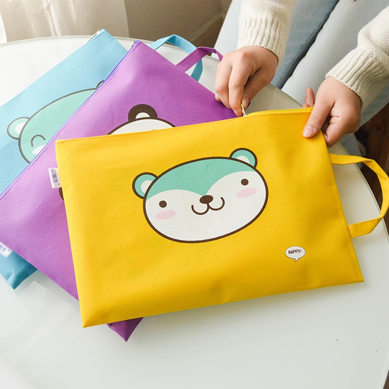 

A4 cute cartoon File pocket Oxford cloth bag hand carry bag Stuff bag Folder portfolio school stationeries