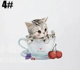 12*12 см чашка кошка хлопок холст ткань позиционирование ткань ручной работы diy Лоскутная Ткань Цифровая печатная ткань - Цвет: as show