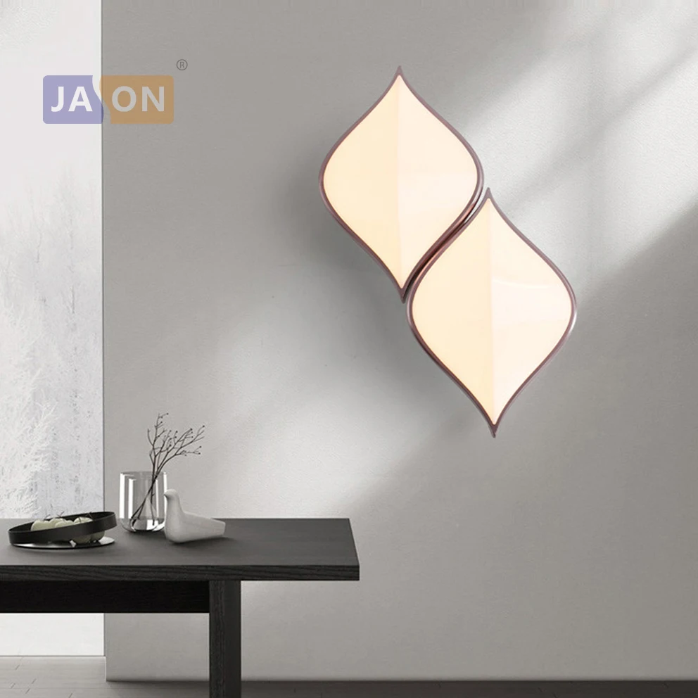 

LED Nordic Iron Aluminum Acrylic Leaf White Rose Red LED Lamp LED Light Wall lamp Wall Light Wall Sconce For Bedroom Corridor