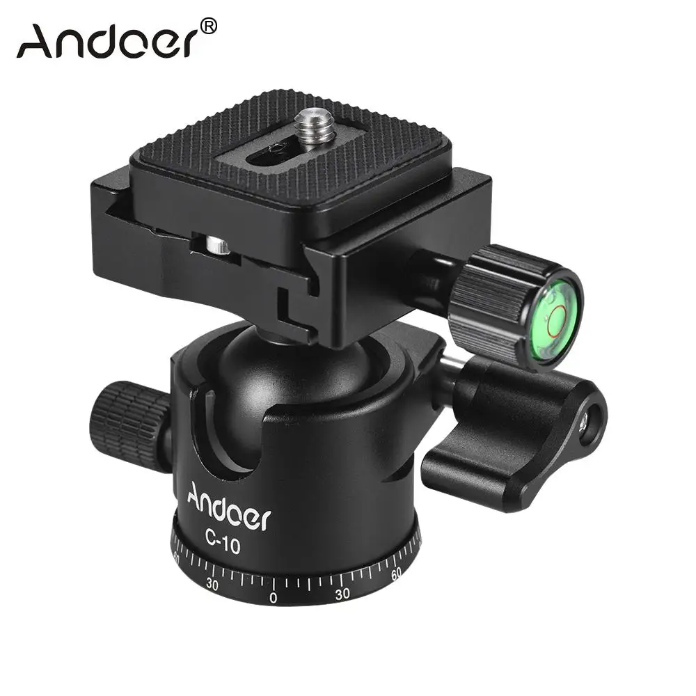 Andoer C 10 Aluminum Alloy Camera Tripod Ball Head for Canon Nikon Sony