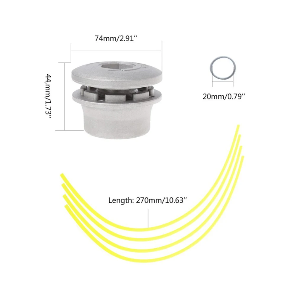 Aluminum Grass Trimmer Head with 4 Lines Brush Cutter Head Lawn Mower Accessories Cutting Line Head