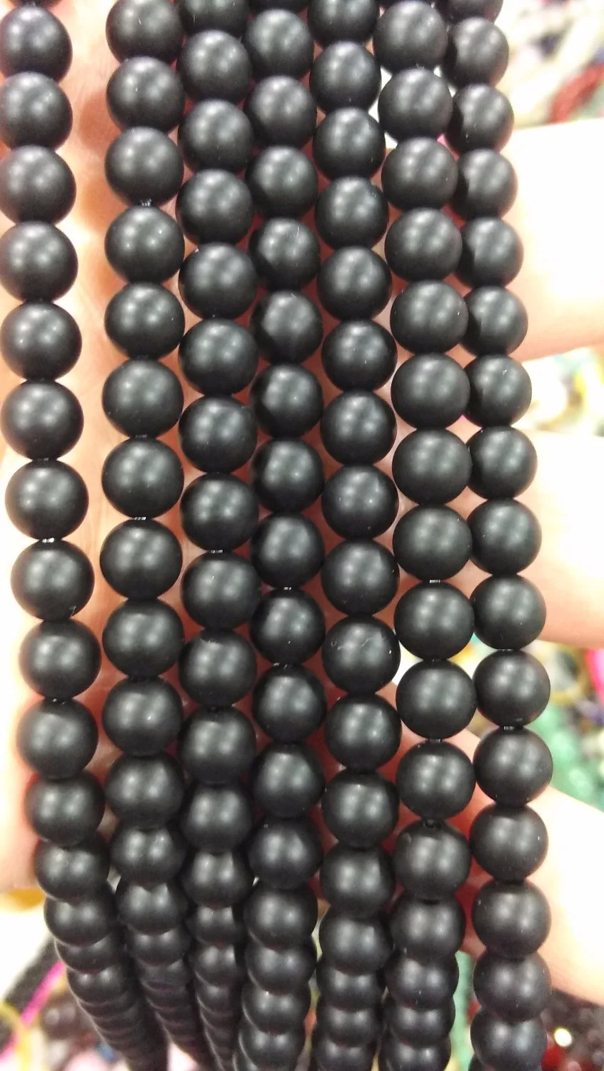 

4mm 6mm 8mm 10mm 12mmmatte black jet agate round beads gemstone AA grade full strand 16"