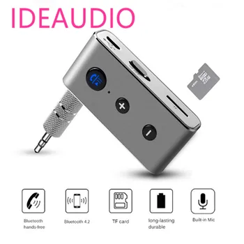 

IDEAUDIO Wireless Car Bluetooth Aux Receiver Adapter 4.2+EDR Aux Bluetooth Music Audio Receiver Bluetooth Handsfree Car Kit A2DP