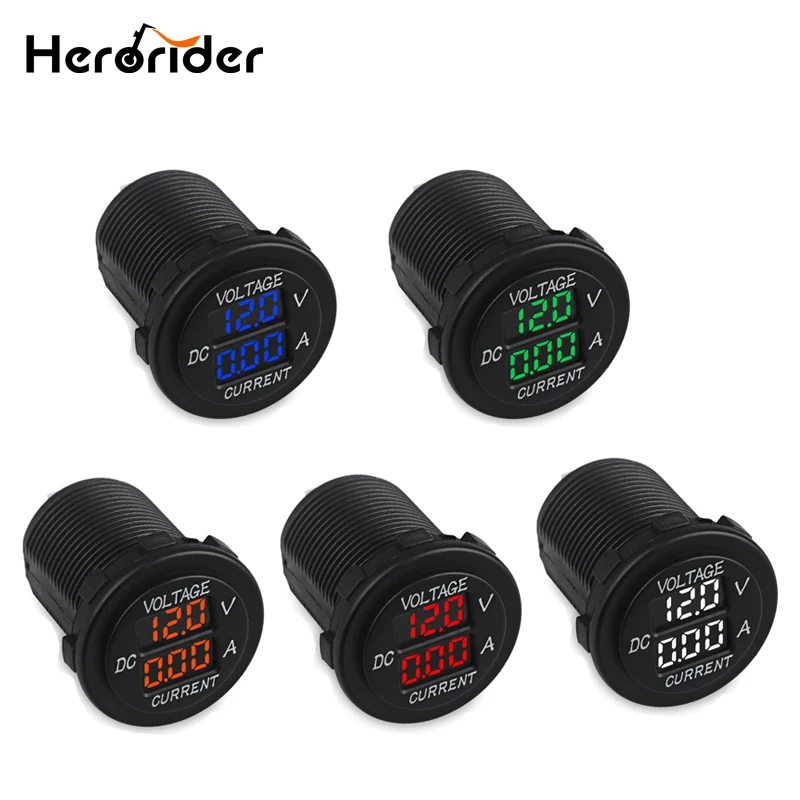 Herorider Truck Marine Waterproof Boat Motorcycle Voltmeter Current