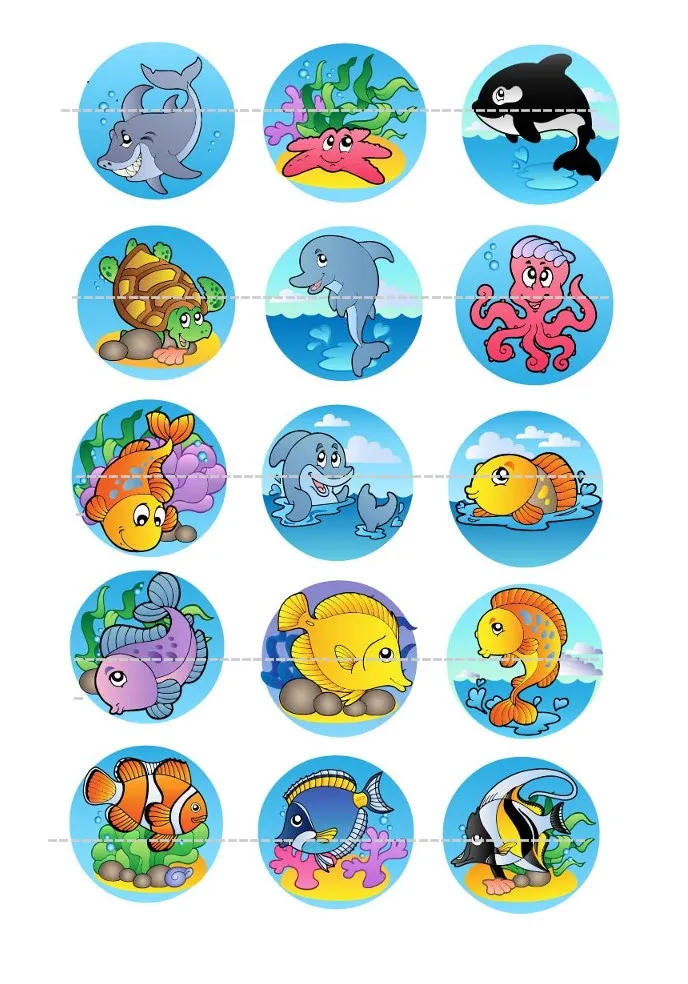 

Under the sea Edible cake topper wafer rice paper for cookie cake cupcake topper Birthday cake decoration supply free shipping