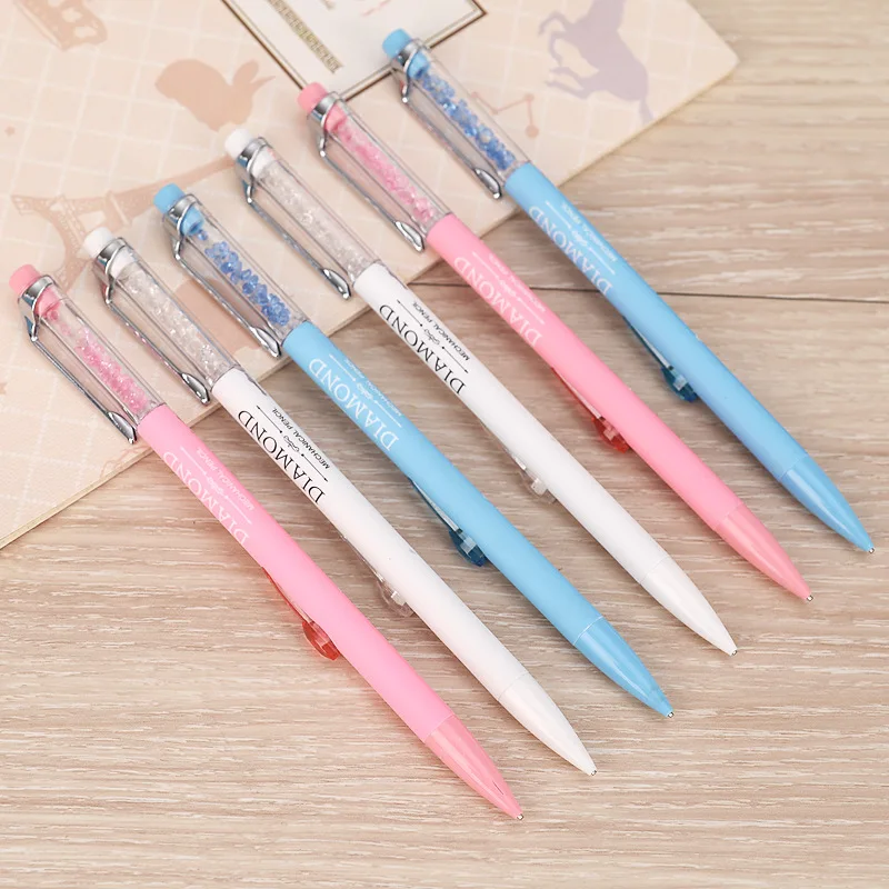 Kawaii Алмазный механический карандаш милые пластиковые цветные автоматические карандаши для детей подарок корейский канцелярские школьные