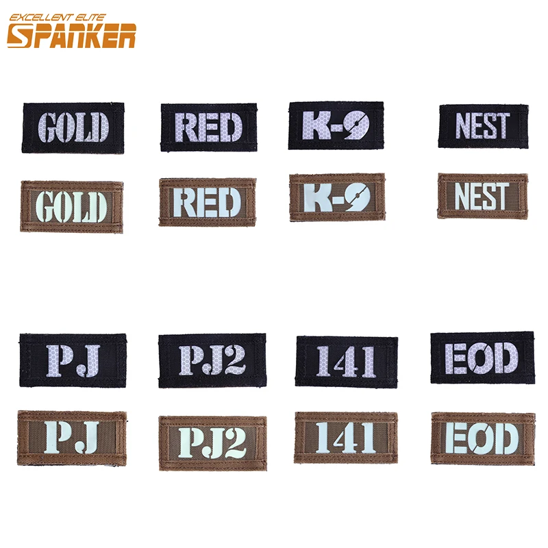 

EXCELLENT ELITE SPANKER Outdoor Tactical Badge Task Force Military Reflective Light Badge Hunting Patch Double Identity