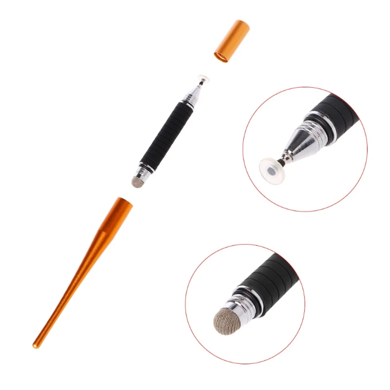 Universal Tablet Stylus 2 in 1 Capacitive Screen Brush Touchscreen Pen For Ipad Mini Air Iphone