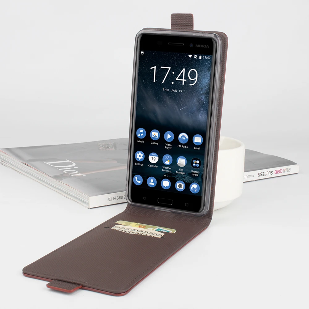 Чехол для Nokia 6 модный кожаный чехол с тиснением откидной вертикальный задний