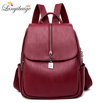 

Women Backpack Shoulder Bags 2019 New High Quality PU Leather Backpack For Ladies Casual School Bag For Teenager Girls Mochila