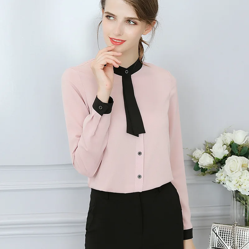 

Autumn 2019 Women Long Sleeve Korean Blouse Casual Shirt Slim Women Clothes White Shirt Summer Lace Up Elegant Streetwear Tops