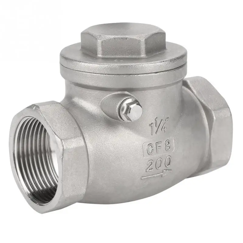 Buy water valve DN32 Stainless Steel One Way Swing Check Valve Female Thread