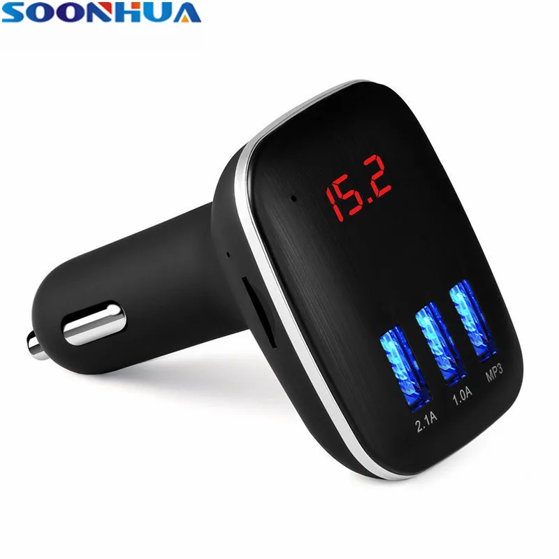 SOONHUA Bluetooth Car Handsfree Kit FM Transmitter MP3 Music Player 3