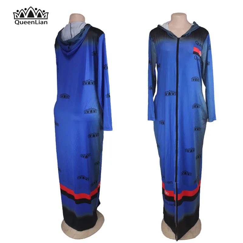 

2018 Free Shipping New Fashion Print Dashiki Zipper Elastic Coat Loose Style Traditional African Dress For Women (LLGQ#)