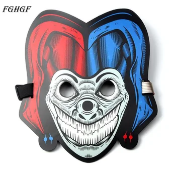 

FGHGF Sound Voice Control Glowing Mask Dancing Party Masks LED Cool Light Mask Full Face Cover Glow In Dark Halloween Supplies