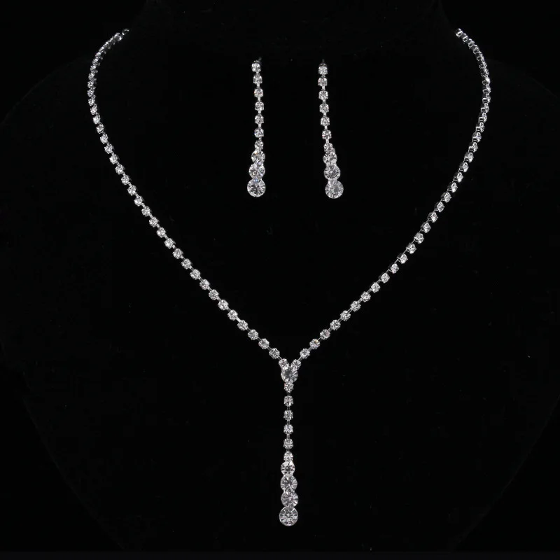 Комплект из колье и серёг с кристаллами|wedding jewelry sets|necklace earring setfashion set |