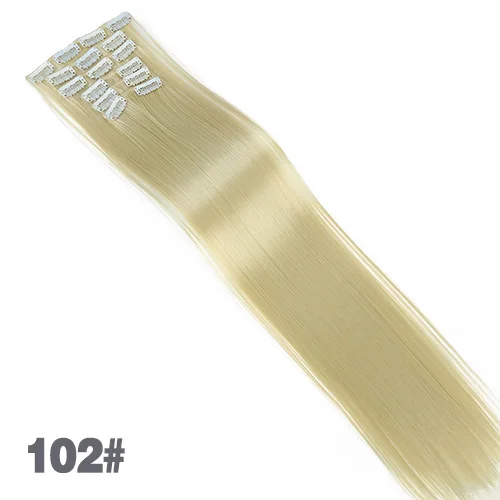 AOSIWIG 6 шт./компл. 2" парик, заколки, заколки для волос, трессы, заколки, 140G Прямые 16 клипов в искусственных для укладки волос Синтетический клип в наращивание волос термостойкие - Цвет: 102