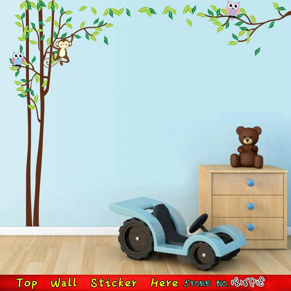 Indah Pohon Cabang Burung Hantu Yang Bijaksana Monyet Tahan Air