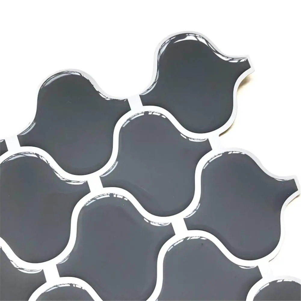 Grey Arabesque Moroccan Tile Self Adhesive Backsplash 3D DIY Mosaic Tile Sticker Vinyl Bathroom Kitchen Wall Stickers Home Decor