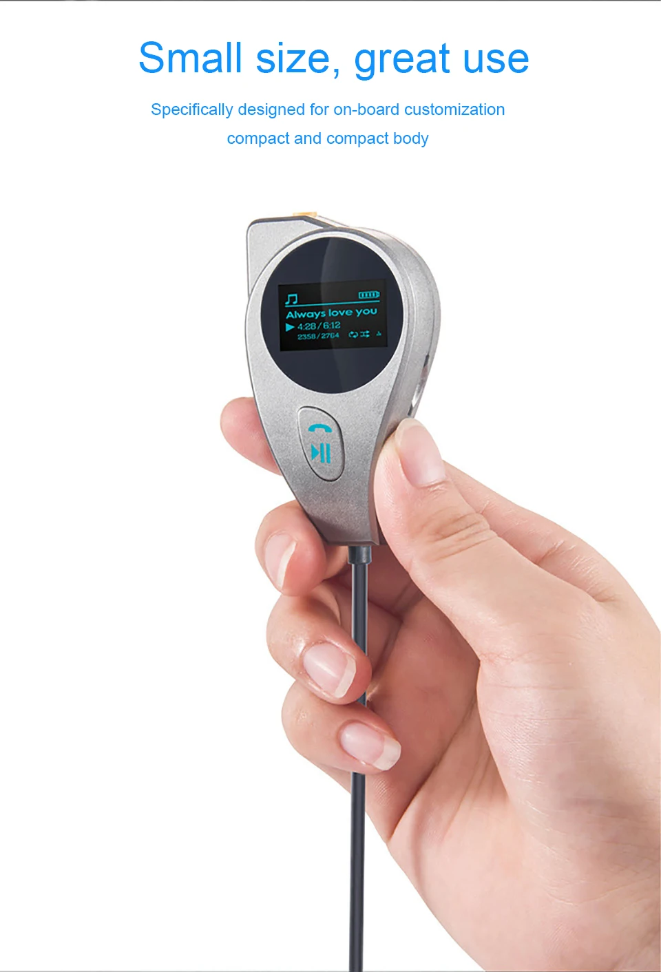 Cunymagos Bluetooth Car Kit mp3 Music Player FM Transmitter Modulator 2.1A Dual USB Car Charger Support U Disk TF Card DC 1224V (5)