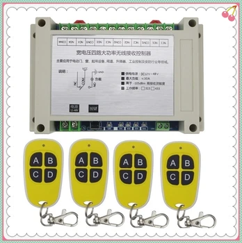 

Wide voltage DC 12V 24V 36V 48V 10A 4CH RF Wireless Remote Control switch High quality and security 1*receiver+ 4* transmitter