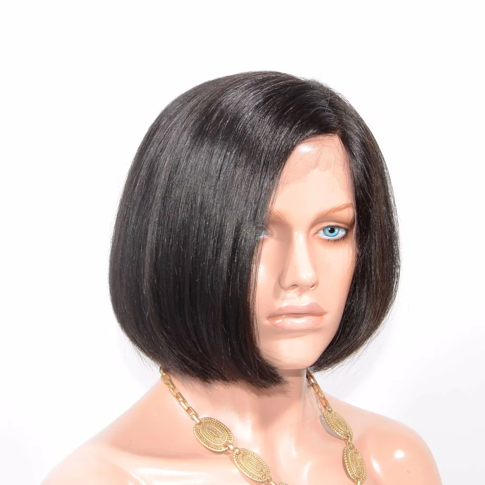 

Sunnymay Bob Lace Wigs For Bleack Women Brazilian Virgin Hair Lace Front Human Hair Wigs Side Part Short Bob Wig