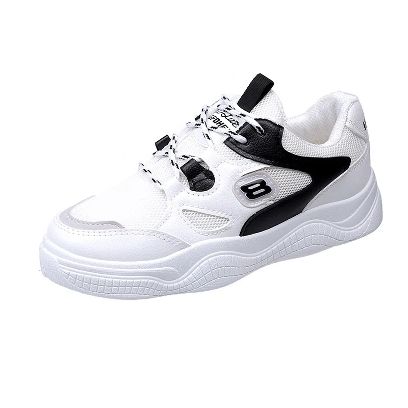 

New ladies sneakers 2019 fashion solid color platform women's flat shoes increased ladies casual shoes non-slip breathable