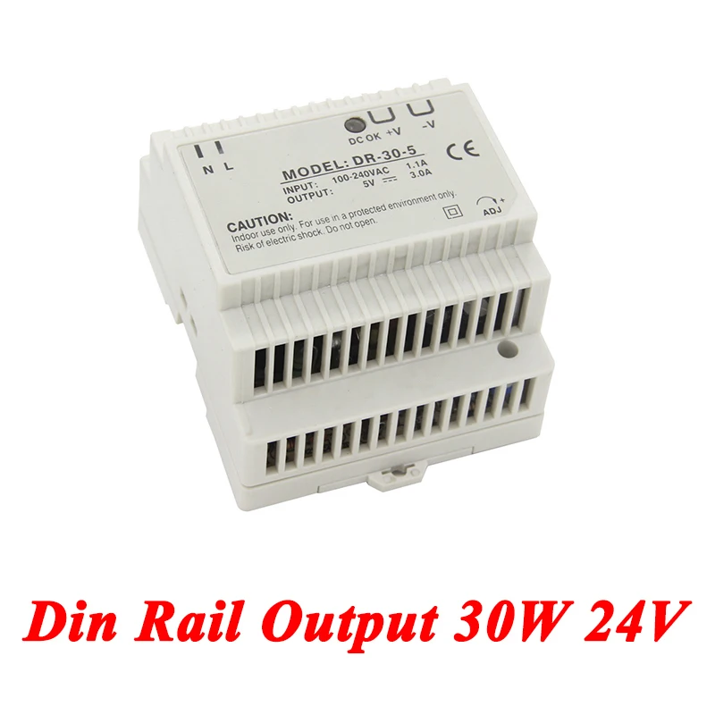 

DR-30 Din Rail Power Supply 30W 24V 1.5A,Switching Power Supply AC 110v/220v Transformer To DC 24v,watt power supply