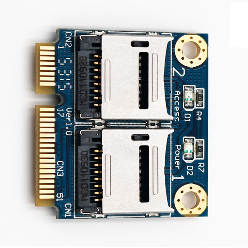 Двойной адаптер TF Micro SD MPCI-E Express с полукронштейном адаптер для чтения карт памяти Поддержка Windows ME/2000/XP/Vista/7/Mac OS