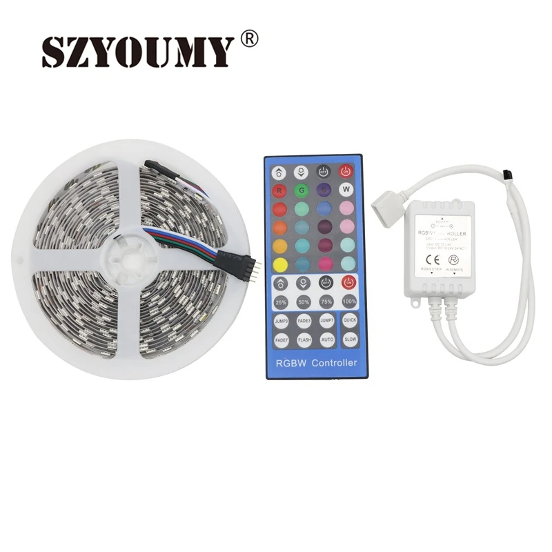 #Best SZYOUMY 5m RGB Led Strip 5050 RGBW RGBWW SMD Non Waterproof Fita De Led 60leds m+40Key IR Remote Controller