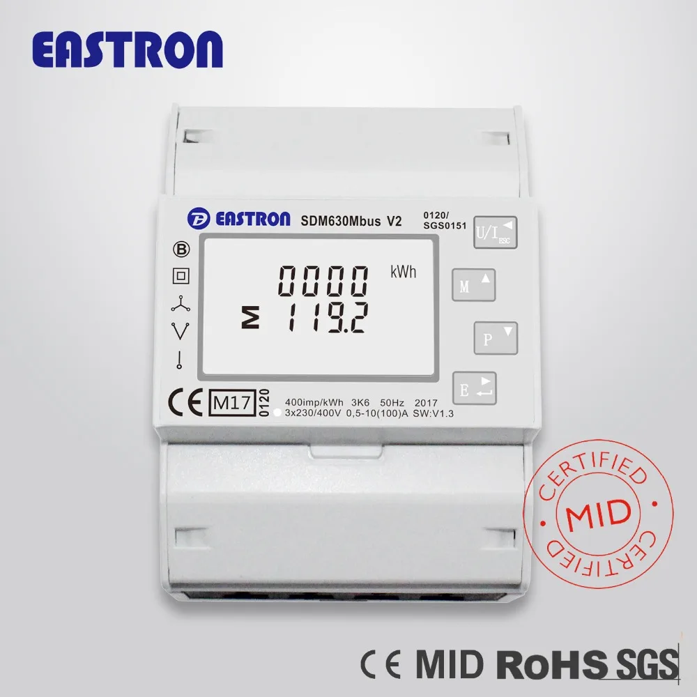 SDM630 Mbus V2. Трехфазный счетчик энергии M bus 1p2w 3p3w 3p4w 100A прямое подключение 2