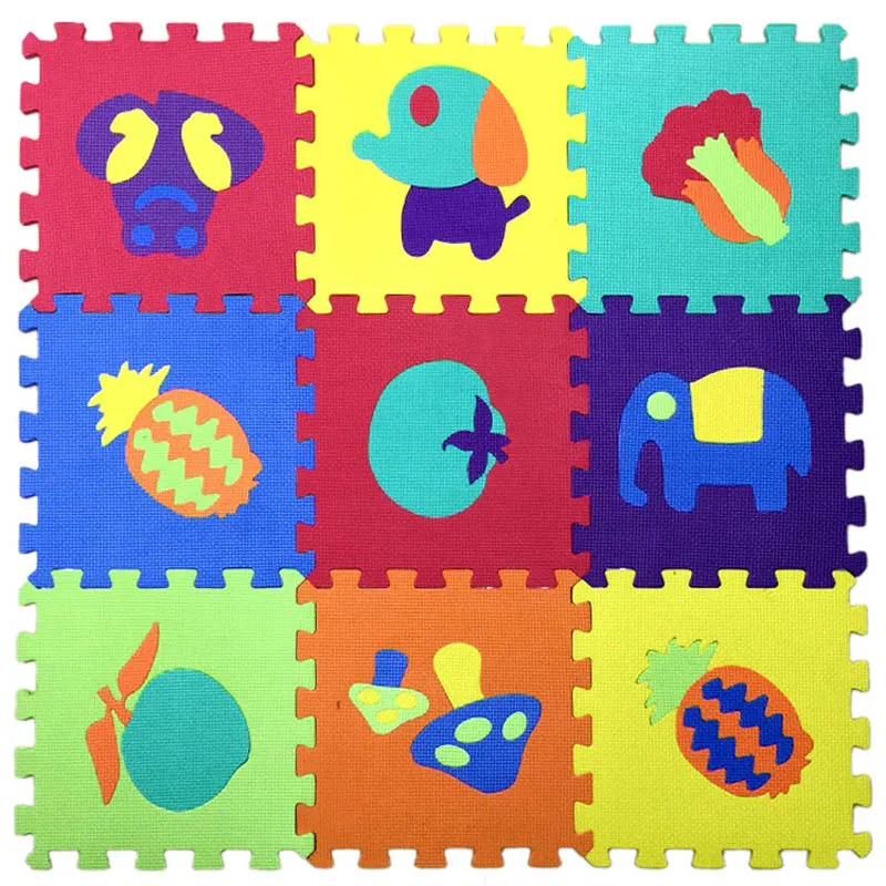 

10Pcs animal Pattern Foam Puzzle Kids Rug Carpet Split Joint EVA baby Play Mat Indoor Soft activity Puzzle Mats