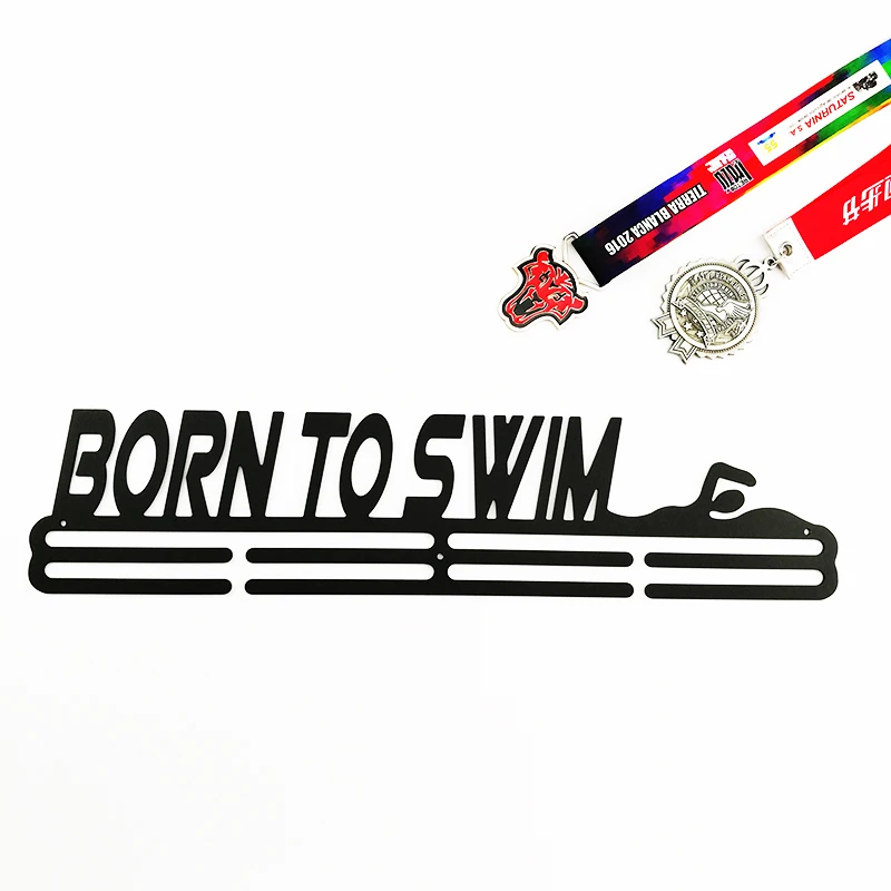 Born to swim вешалка для медалей спортивная медаль держатель для медаль «плавание» Подставка-вешалка 46 см L для 32+ медалей