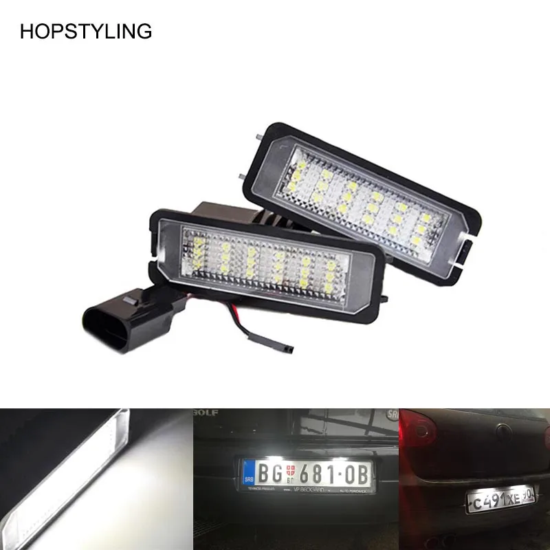 car styling 18SMD LED tail license plate light Canbus NO ERROR for Golf 4 5 6 7 LED rear plate lamp auto replacement accessory auto car led number license plate lights lamp bulb car styling xenon white for mitsubishi asx vehicles tail rear lamp