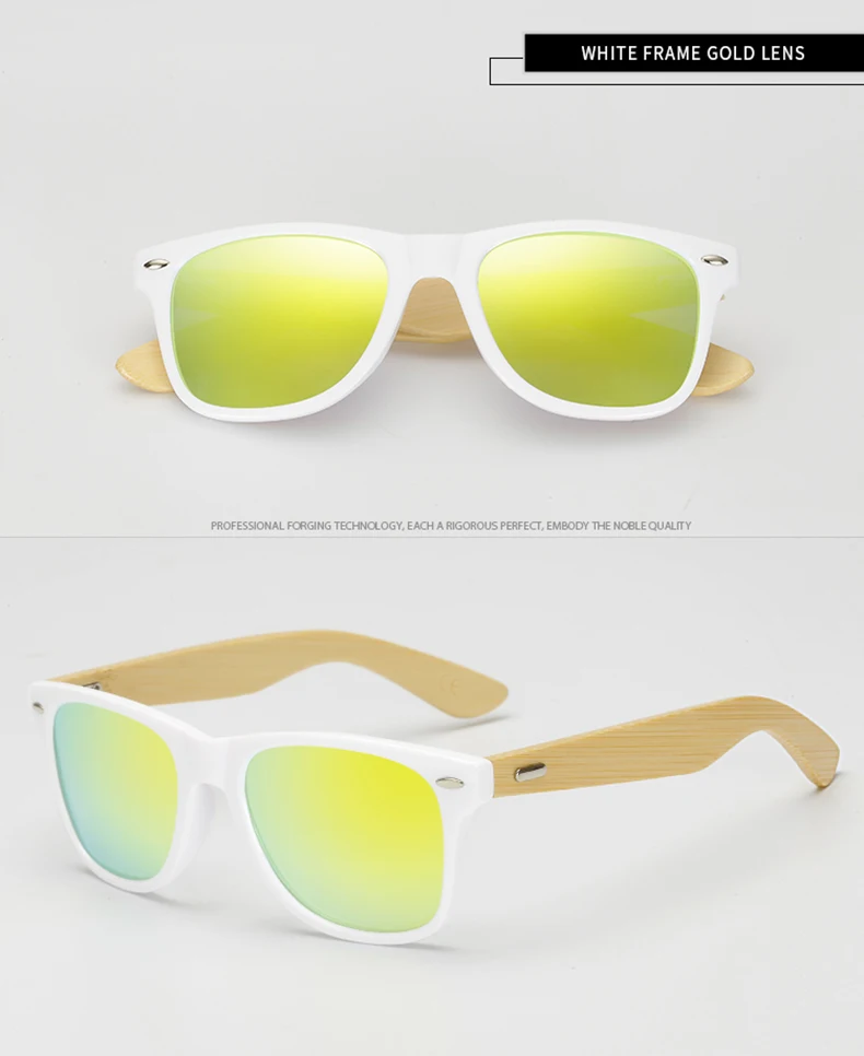 AOOFFIV Ретро Поляризованные деревянные очки Для мужчин бамбука солнцезащитных очков Для женщин бренд Дизайн спортивные очки золото зеркало