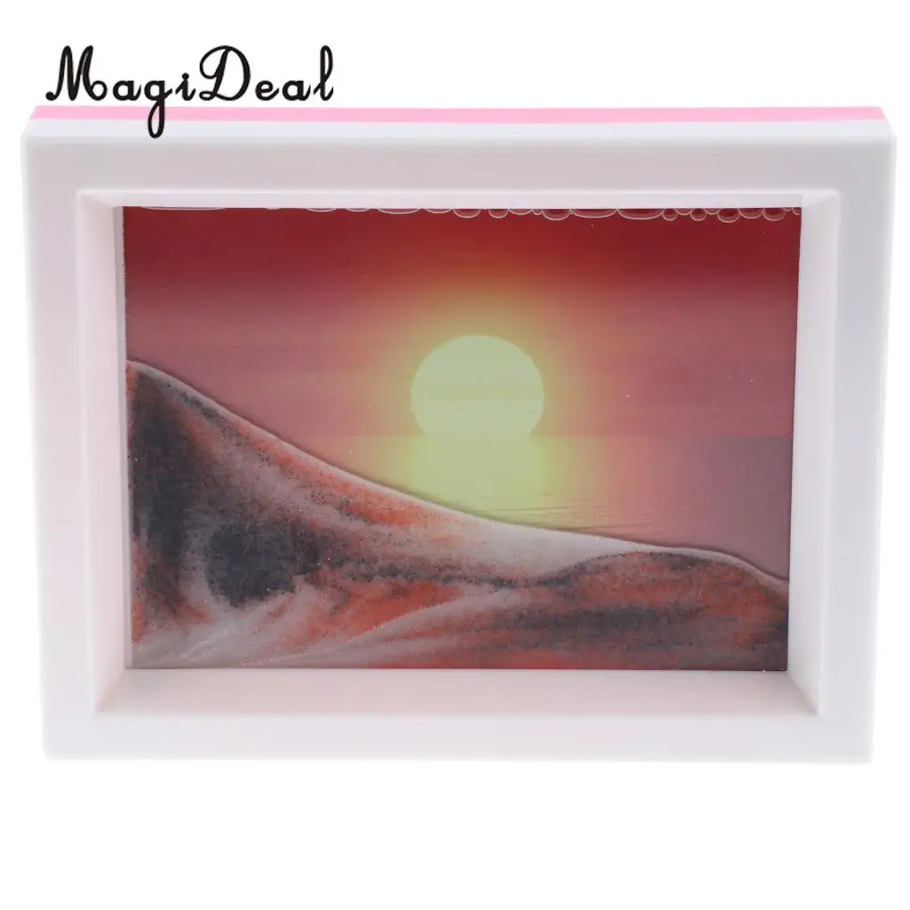 Mix Visual Illusion Floating Liquid Motion Timer Landscape Liquid Sanglass Flowing Sand Drawing Toy Desk Supplies 